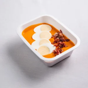 Salmorejo Cordobés con Jamón y Huevo cocido (ración)